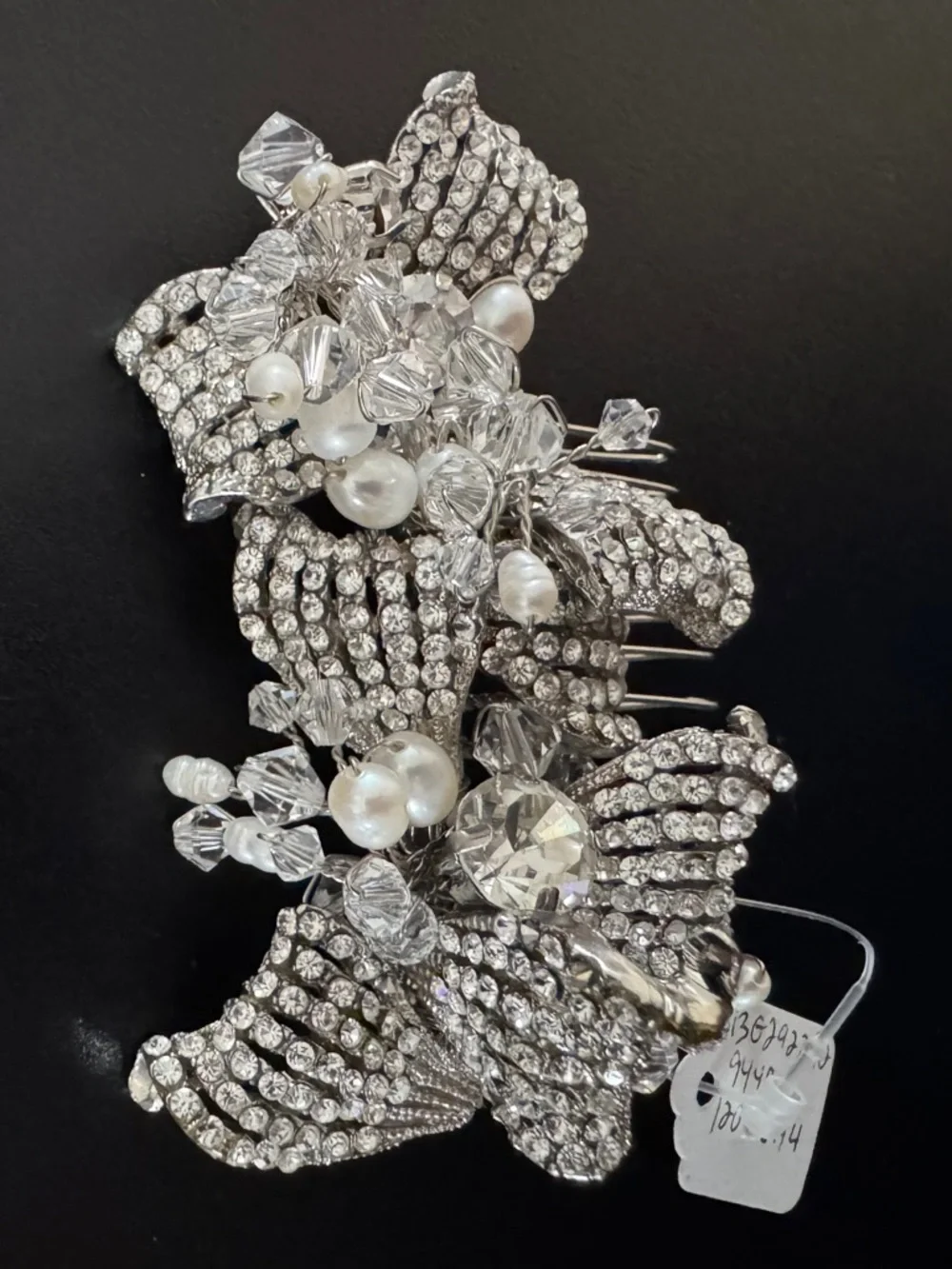Crystal &‎ Pearl Silver Hair Comb - Bridal Hair Accessory
